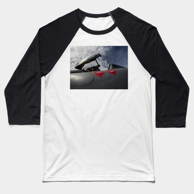 RAF Lightning Baseball T-Shirt by captureasecond